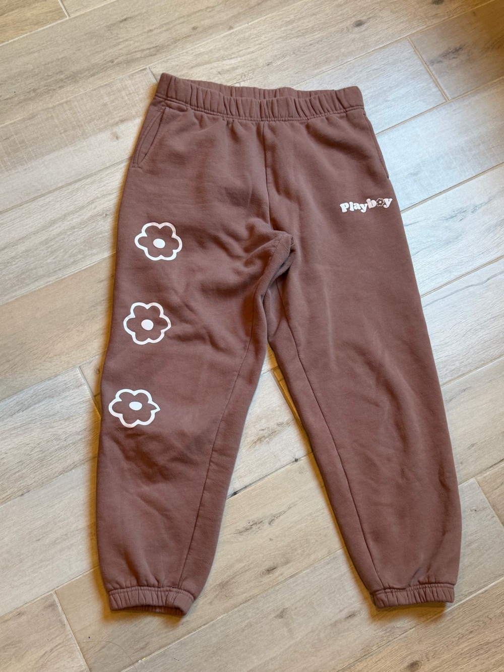 PLAYBOY Brown Floral Logo Joggers
